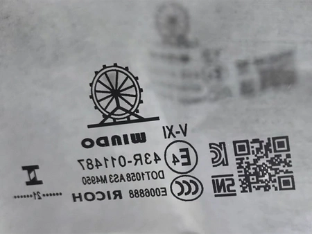 Exemple de résultat d’impression sur verre